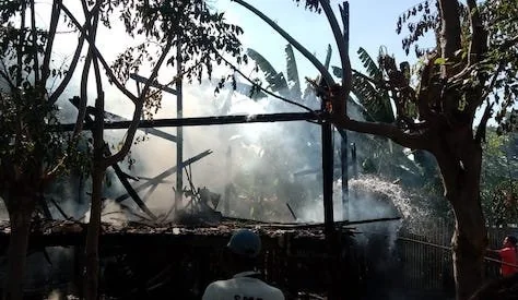 Kondisi rumah korban pasca kejadian kebakaran. (Ist).