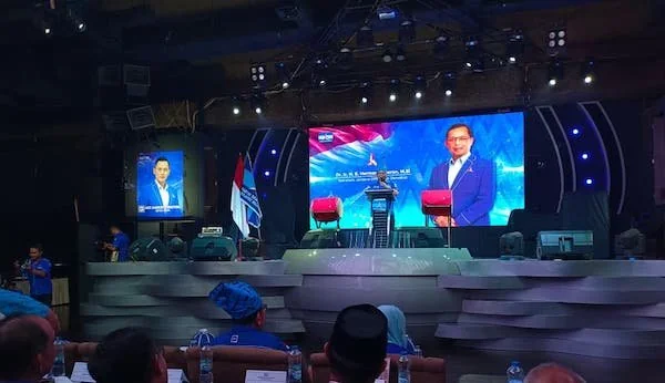 Sekretaris Jenderal DPP Partai Demokrat, Herman Khaeron saat Rakernas di Makassar (Dok: Sinta KabarMakassar).