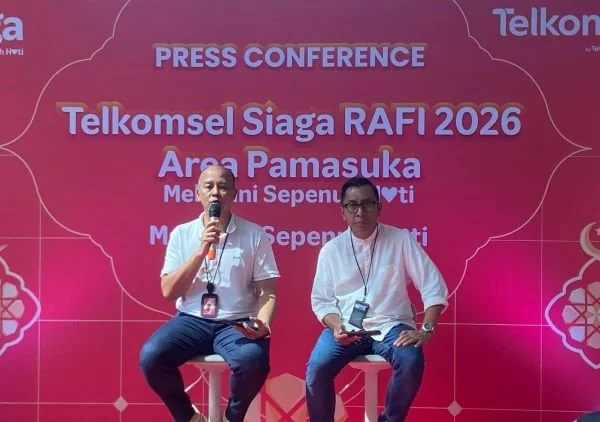 Konferensi pers Telkomsel Siaga Ramadan dan Idulfitri (RAFI) 2026 Area Papua Maluku Sulawesi Kalimantan (Pamasuka) (Dok: Nofi KabarMakassar)