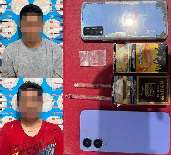 Pelaku bersama barang bukti yang berhasil di temukan polisi(dok:Ist)