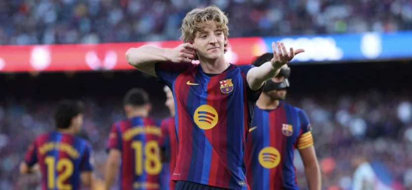 Anthony Gordon, merayakan gol pertama timnya selama pertandingan sepak bola Liga Spanyol antara FC Barcelona dan Getafe CF di Stadion Camp Nou di Barcelona pada 10 Oktober 2026. (Foto oleh Lluis GENE / AFP)
Facebook
X