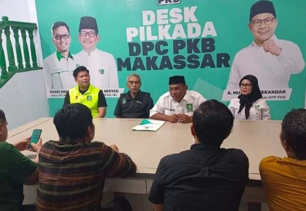 Tim Desk Pilkada DPC Partai Kebangkitan Bangsa (PKB) Kota Makassar menerima kedatangan LO Indira Yusuf Ismail.