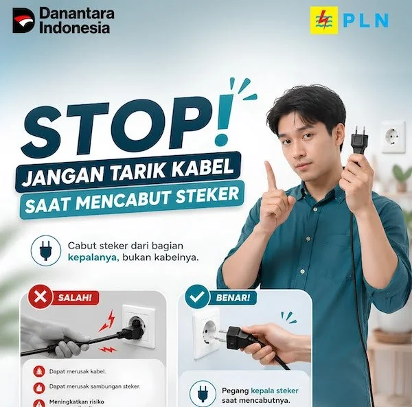 PLN Ingatkan Masyarakat Jangan Tarik Kabel saat Mencabut Steker