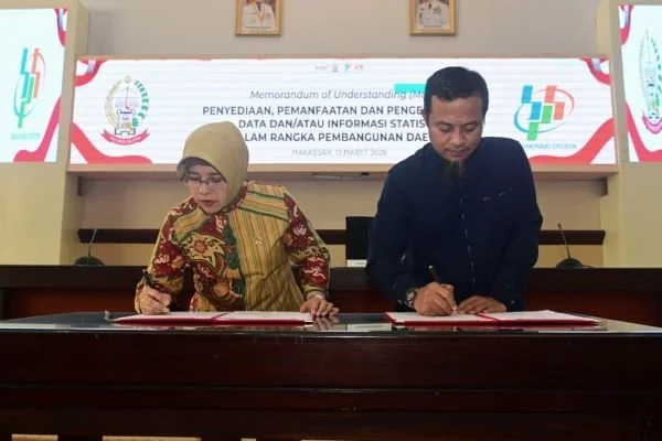Penandatanganan MoU antara Pemprov Sulsel dan BPS RI (dok. Ist)