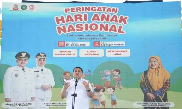 Wali Kota Makassar Munafri Arifuddin, saat memberikan sambutan di HAN 2025, (Dok: Sinta Kabar Makassar).