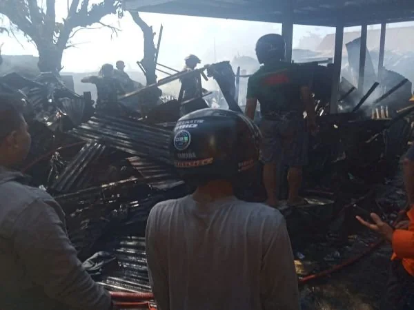 Suasana pasca kebakaran di Asrama Kodam Mattoanging (Dok: Ist)