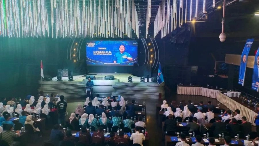 Ketua DPD Demokrat Sulsel Ni&#039;matullah saat memberikan sambutan di agenda Pendidikan Politik (Dok: KabarMakassar)