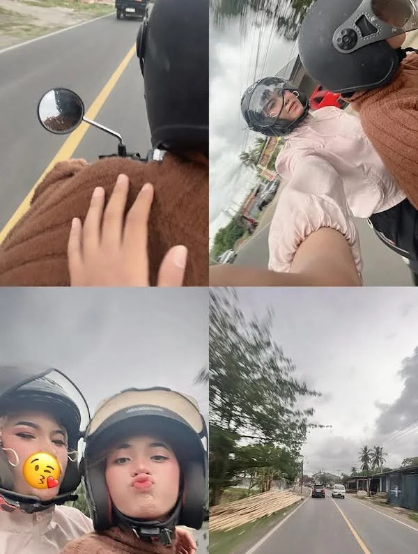 Foto almarhum Icha bersama Nur Insani saat membagikan status perjalanannya ketika menuju lokasi manggungnya sebelum tewas. (ist).