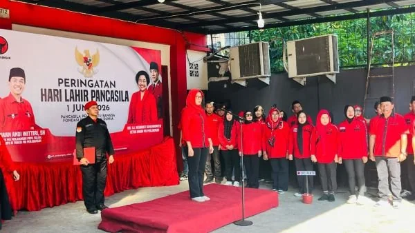 PDIP Sulsel saat Menggelar Upacara Peringatan Hari Lahir Pancasila, (Dok: Ist).