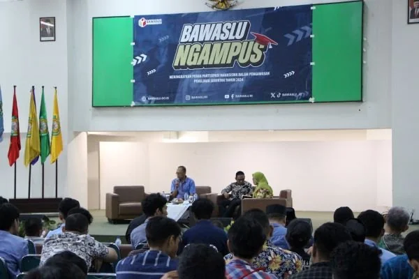 Badan Pengawas Pemilihan Umum (Bawaslu) menggelar “Bawaslu Ngampus” dengan tema “Meningkatkan Peran Partisipasi Mahasiswa dalam Pengawasan Pemilihan Serentak 2024" di Kampus UIM Al-Gazali (Dok : Ist).