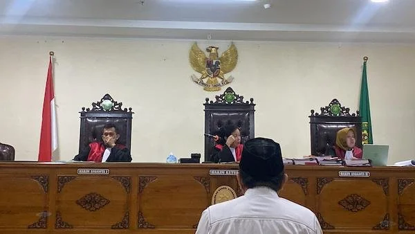 terdakwa Andi Ibrahim mengikuti sidang tuntutan di PN Gowa (Dok: Atri KabarMakassar)