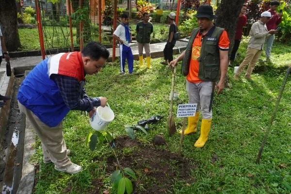 PT Pertamina Patra Niaga Regional Sulawesi melalui Fuel Terminal (FT) Parepare melakukan penanaman pohon endemik Sulawesi di kawasan konservasi Kebun Raya Jompie (Dok : Ist).