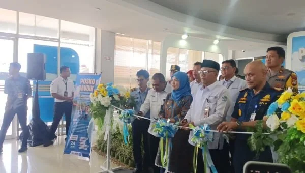 Launching Posko Mudik BPJS kesehatan di Pelabuhan Soekarno-Hatta Makassar (Dok: Sinta KabarMakassar).