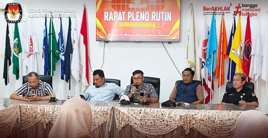 KPU Kabupaten Jeneponto menggelar rapat pleno rutin (Dok: Ist)