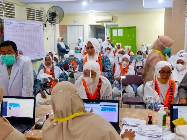 Jemaah haji embarkasi Makassar (Dok : Andini KabarMakassar).