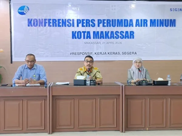 Suasana Saat Konfresi pers direktur Baru PDAM Makassar, (Dok: Sinta KabarMakassar).