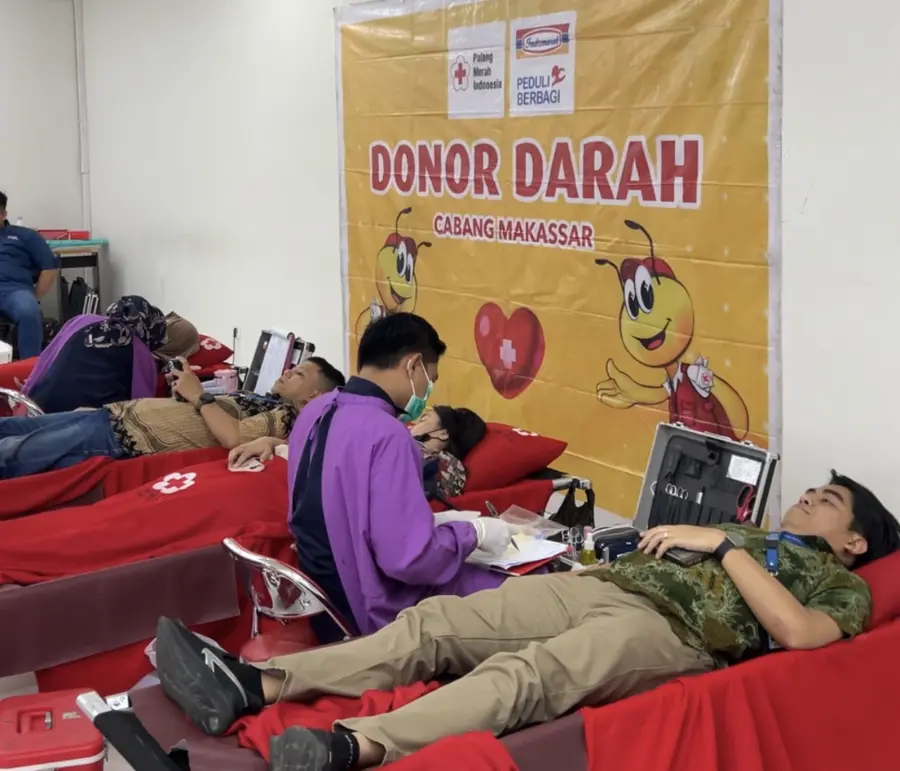 Donor darah yang digelar oleh Indomaret di Makassar (Dok: Muhammad Rizqi Korebima KabarMakassar)