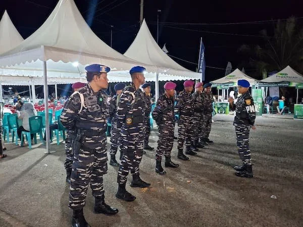 Prajurit Lanal Mamuju saat melakukan apel persiapan pengamanan Sandeq Silumba 2025(dok:ist)