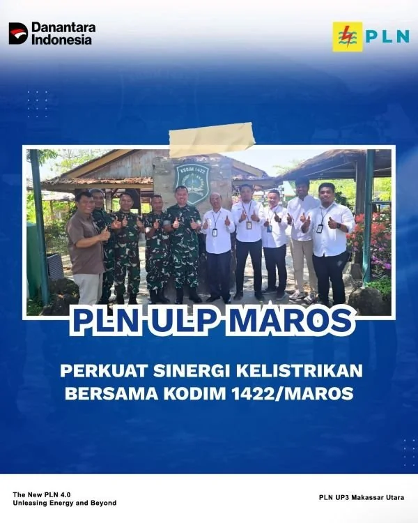 PLN ULP Maros menggelar kunjungan kerja dan koordinasi strategis bersama Komandan Kodim (Dandim) 1422/Maros (Dok: Ist)
