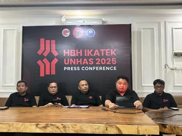 Pres conferes Ikatek Unhas terkait Halal Bihalal (Dok: Atri KabarMakassar)