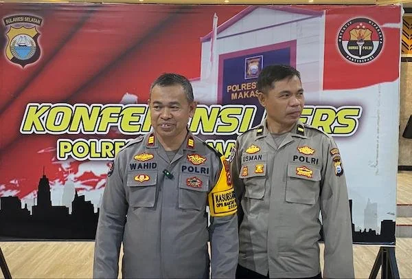 Kasi Humas Polrestabes Makassar, AKP Wahid saat menggelar konferensi pers di polrestabe Makassar (Dok: Atri KabarMakassar)