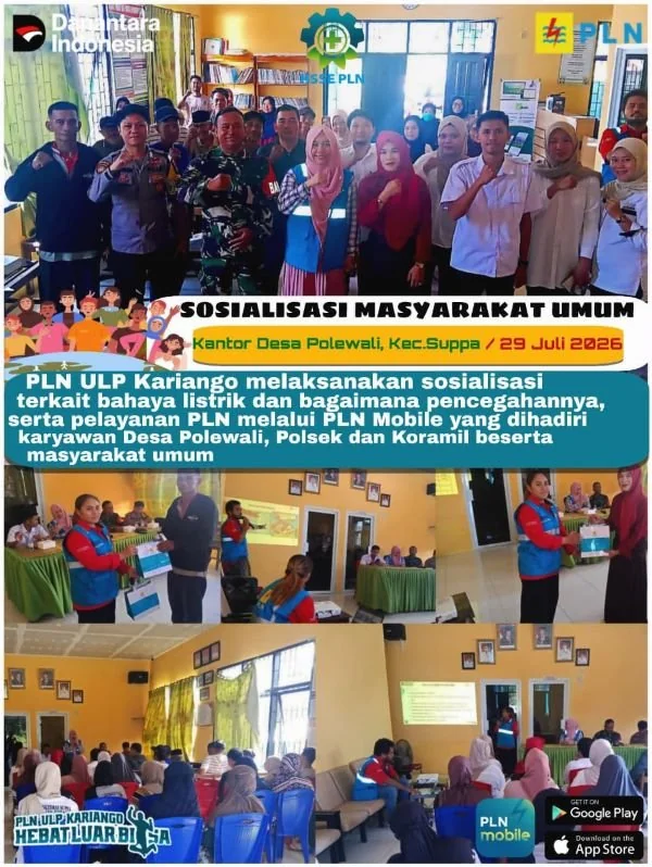 PLN ULP Kariango Gelar Sosialisasi K2 dan PLN Mobile di Desa Polewali. (Dok: Ist0