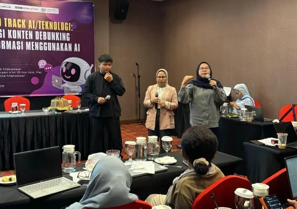 KabarMakassar bekerjasama dengan BBC Media Action menggelar Training Advanced Tracking AI. Dok. KabarMakassar
