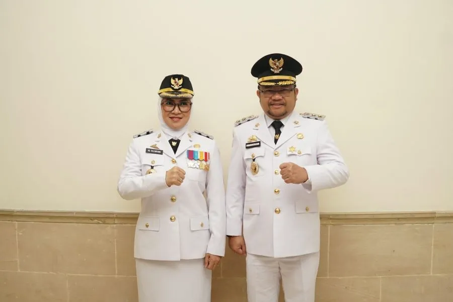 Husniah Talenrang dan Darmawangsyah Muin usai dilantik oleh Presiden Prabowo sebagai Bupati dan Wakil Bupati Gowa pada Februari 2025 lalu (Dok: Ist)