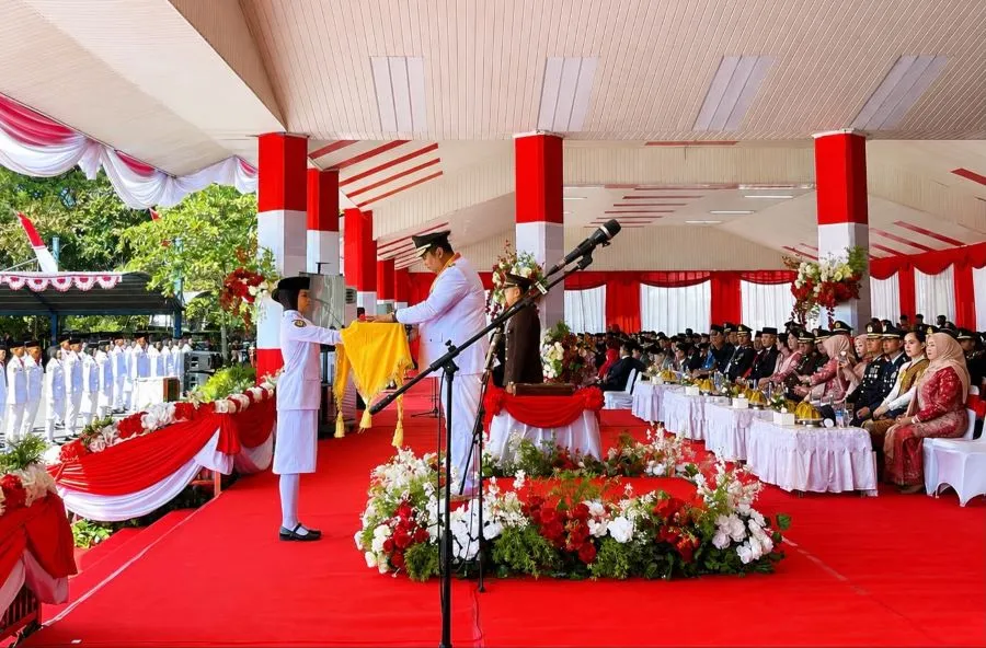 Pemkab Maros menggelar upacara peringatan Hari Ulang Tahun (HUT) ke-81 Republik Indonesia (Dok: Int)