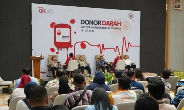 Kegiatan donor darah yang diselenggarakan di Kantor OJK Provinsi Sulawesi Selatan dan Sulawesi Barat (Dok: Ist).