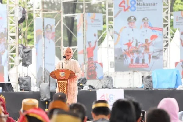 Wakil Gubernur Sulawesi Selatan, Fatmawati Rusdi Masse saat Sambutan (Dok: KabarMakassar).