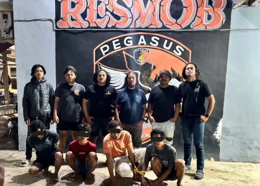 Empat terduga pelaku pencurian kabel PLN dan PLTU Punagaya diamankan Tim Pegasus Polres Jeneponto (Dok: Ist)