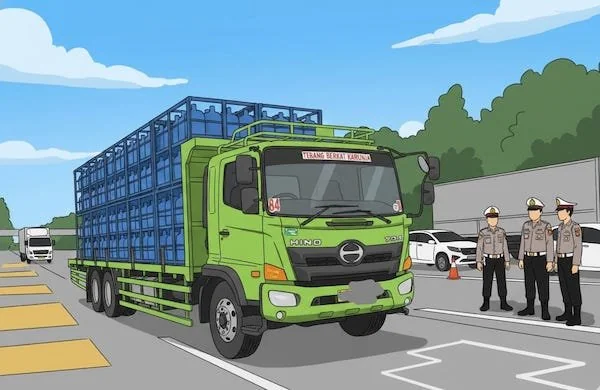 Ilustrasi Truk Parkir Liar (Dok: Ist).