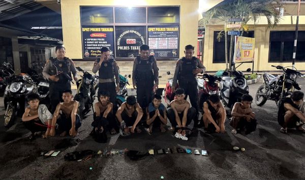 Tim Patmor Polres Takalar Ringkus 9 Anggota Geng Motor Pembawa Busur