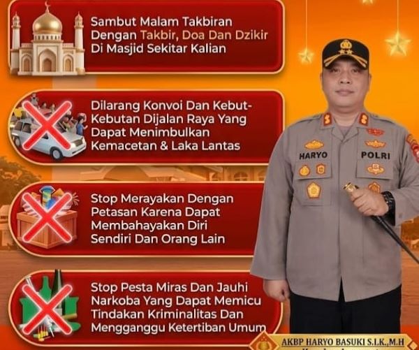 Larang Konvoi dan Petasan, Kapolres Jeneponto Ajak Warga Takbiran di Masjid